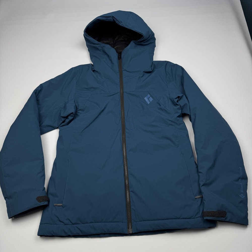 Black Diamond Pursuit Hoody Jacket Womens Medium Blue Insulated Ski Hooded